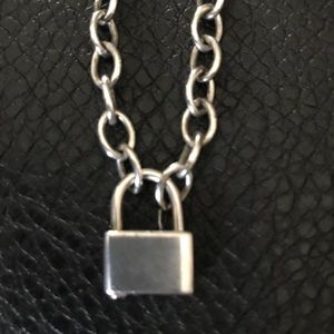 Blue Nile Sterling Silver Lock Necklace